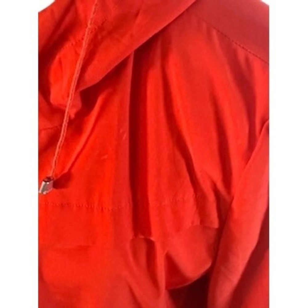 Calvin Klein Womens Red Hooded Rain Jacket Lightweight Utility Coat Large - Picture 3 of 9